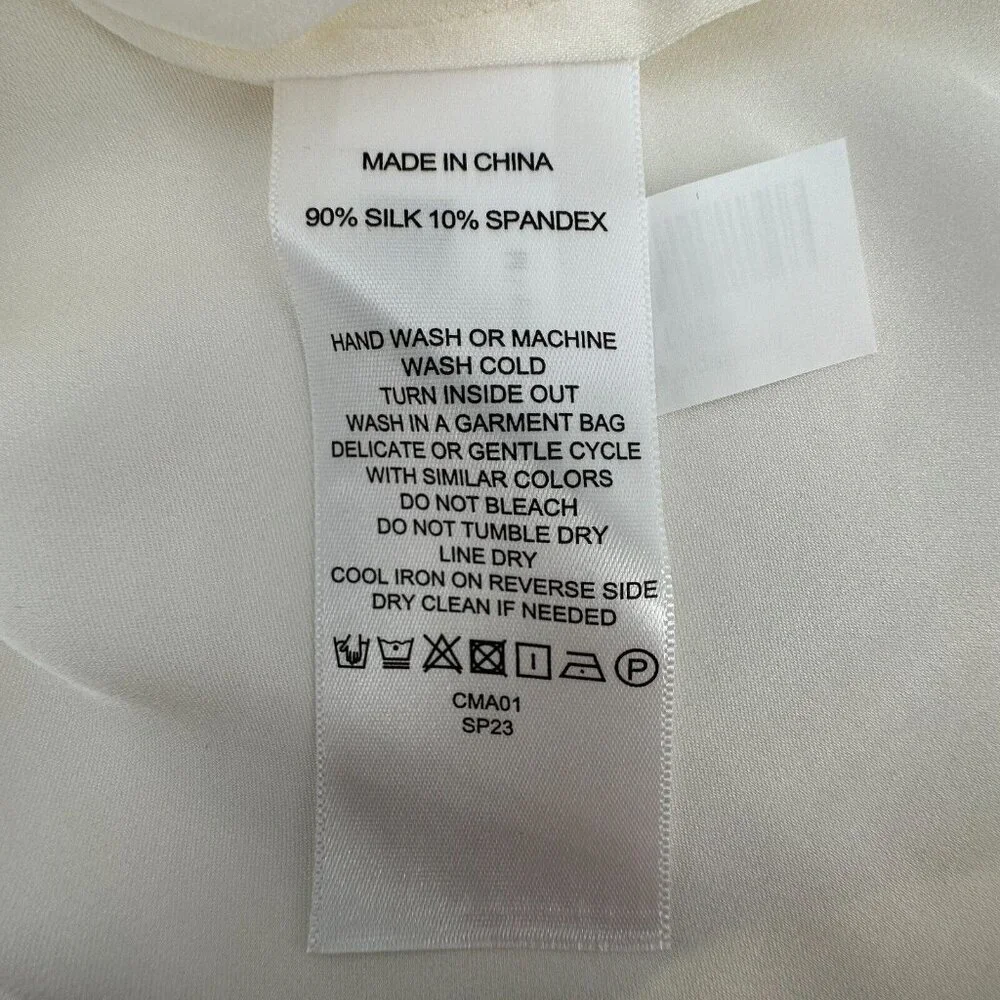 Quince Ivory-White Short Sleeve Silk Tee size XL - Picture 4 of 5